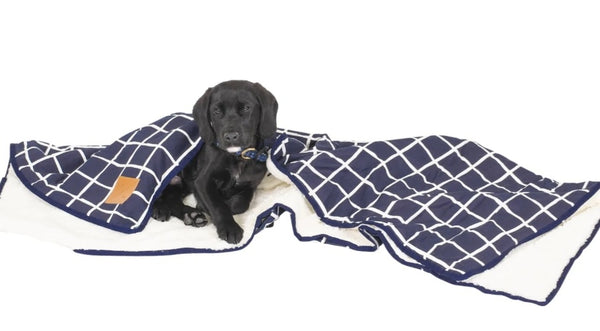 Mog & Bone Blanket in Navy Check