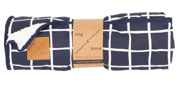 Mog & Bone Blanket in Navy Check